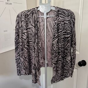 Peter Nygard Lilac Silver cheetah Patterned Cardigan